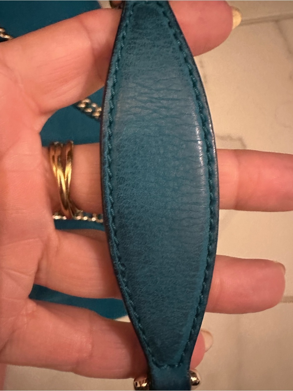 Gucci Teal Leather Soho Shoulder Tote with Tassel - Picture 12 of 16